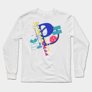 Pickleball Retro 90s Style Graphic Long Sleeve T-Shirt
